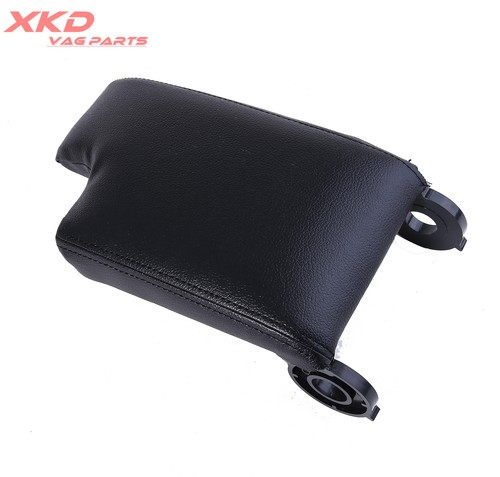Black Armrest Center Console Lid Cover Leather Synthetic For 1999-2004 BMW E46 - Picture 4 of 7