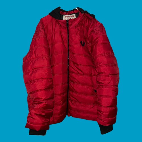 true religion Mens Red Puffer Jacket 