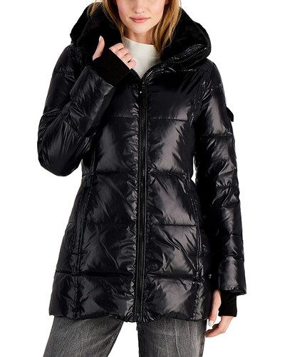 S13 Shine Quilted Hooded Down Faux Fur 