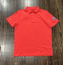 Adidas Primegreen Golf Polo Shirt Men  s Medium Infrared Polyester New