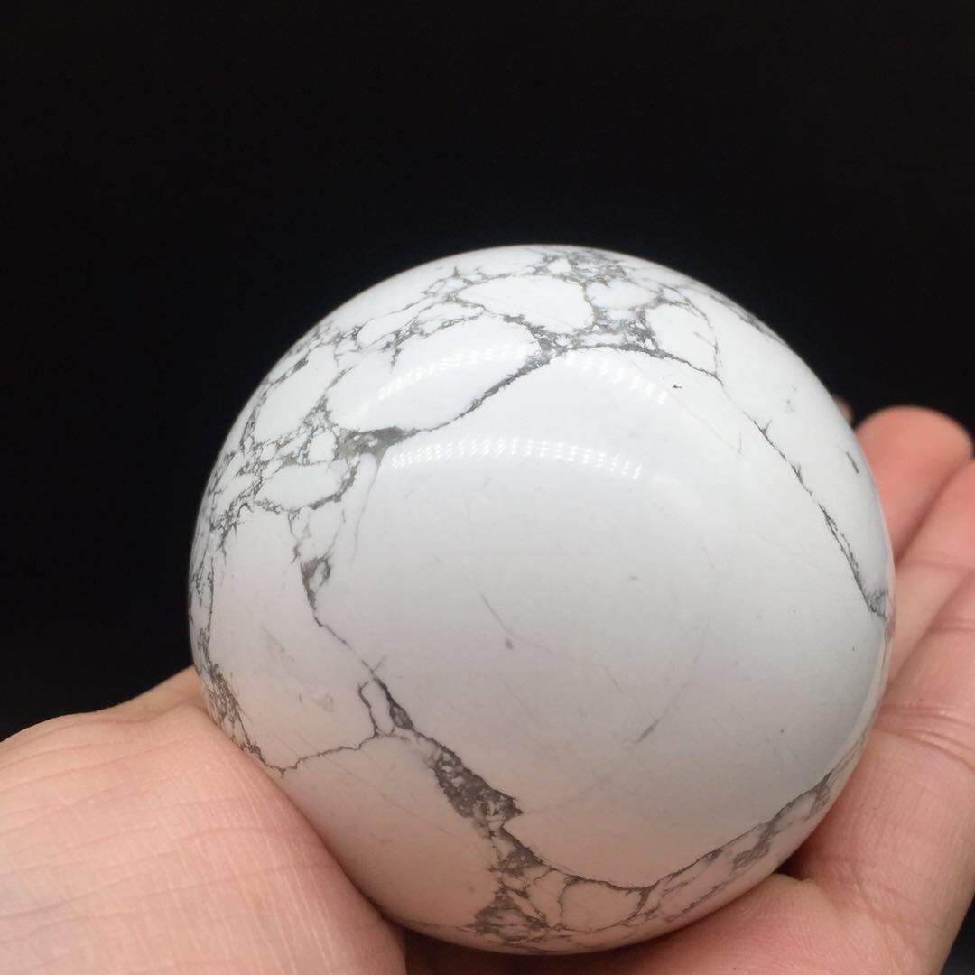 Nature White Howlite Quartz Crystal Sphere Healing Ball Decora Healing Stand 1Pc