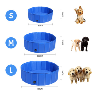 Ø80/100/120cm Faltbar Hundepool Doggy Pool Swimmingpool Schwimmbecken Schwimmbad