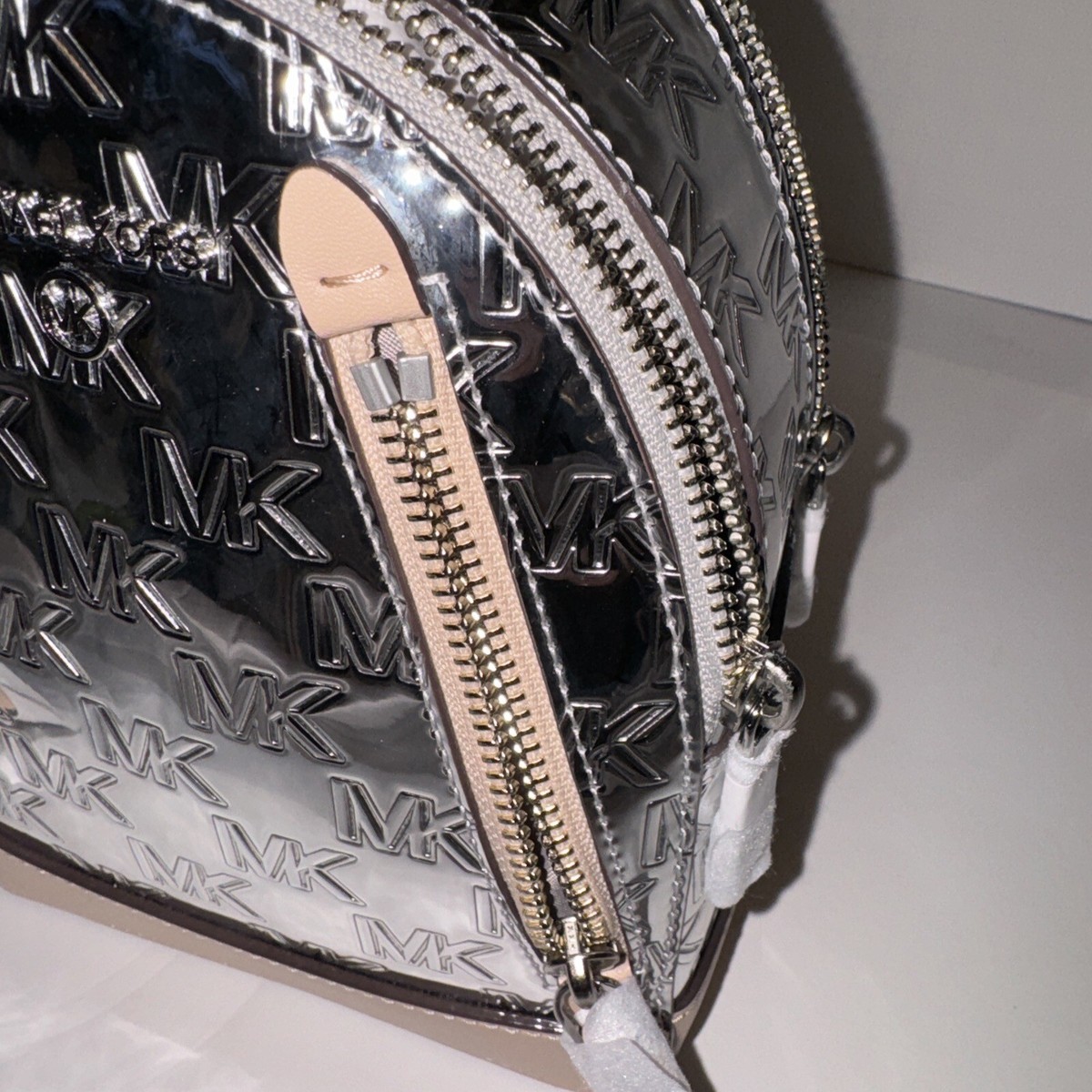 Michael Kors Silver Mini Brooklyn Backpack Purse New MK Michael Kors Brooklyn Convertible Mini XS Backpack  main image 2