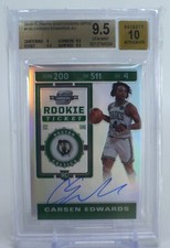 2019-20 Panini Contenders Optics Rookie Ticket Auto Silver Carsen Edwards Bayern