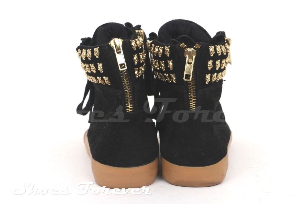 ★Betsey Johnson★海外セレブに大人気★HUDSN★ブーツ Womens BETSEY JOHNSON black suede high top sneakers sz. 6