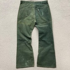 Vtg Levi  s Corduroy Pants Mens 36x31 Green 60's 70's Mid Rise Retro Bellbottoms
