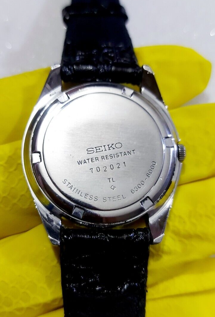 Vintage Seiko Watch Mens Hand Wind 6300-8000 Stainless Steel Fully