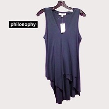 Philosophy New Asymmetrical Hem Overlay Piece Knit Vest Top Xxs