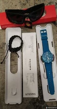 NEW Swatch PATMOS SUSN406 Men's Soft Plastic Blue Chronograph Watch +BONUS GIFTS