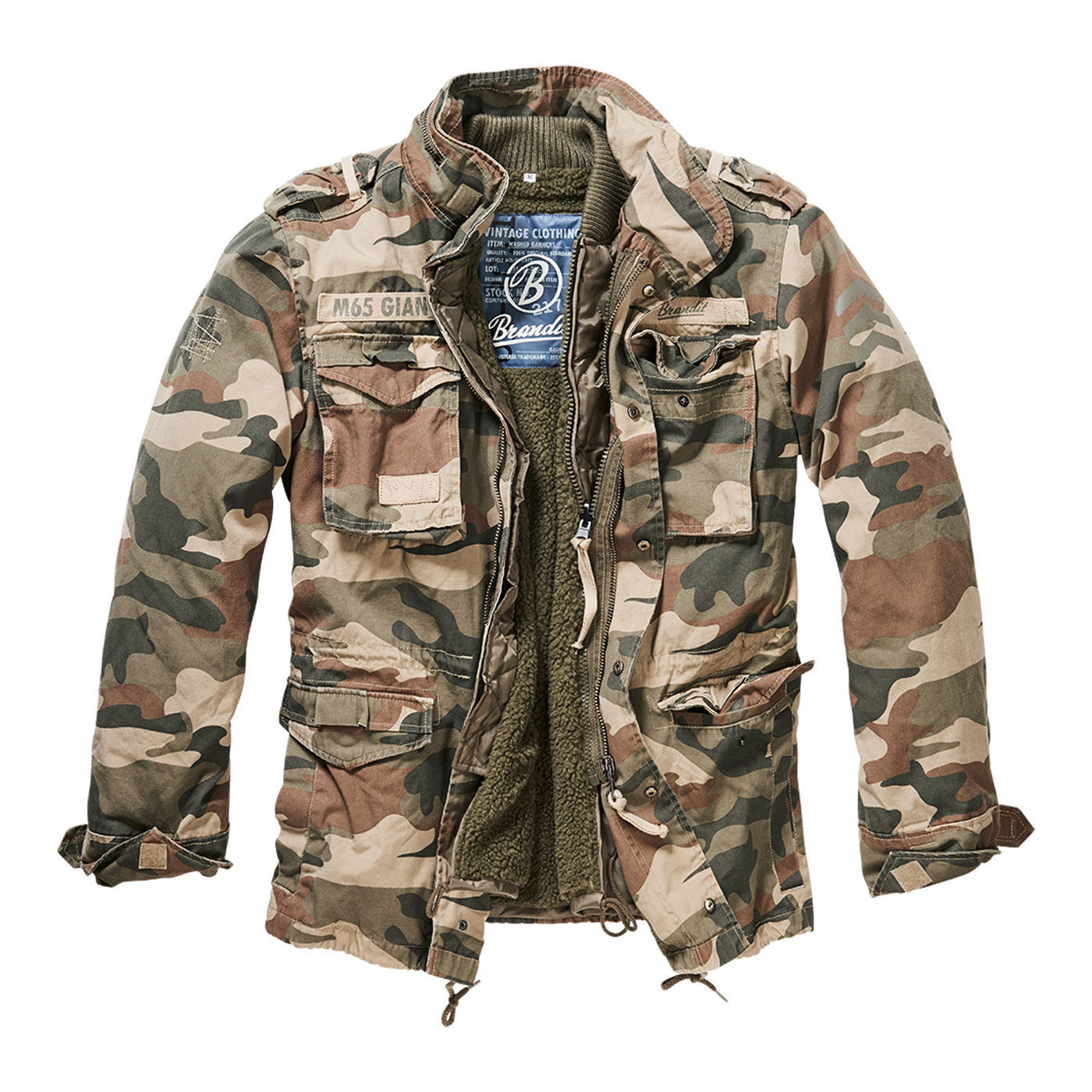 BRANDIT M65 KURTKA GIANT Army Parka Kurtka zimowa 2 w 1 US Military Vintage Czarny Regularnie przechowuj nową pracę
