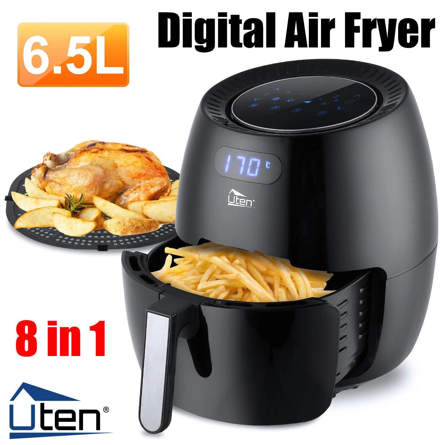 6.9QT Digital Electric Air Fryer large capacity w/Temperature Control Timer US
Opens in a new window