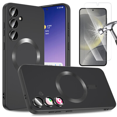 For Samsung Galaxy S24 Ultra Plus Magnetic Case with Lens Film/Screen Protector