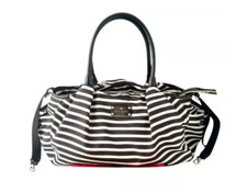 Kate Spade Black and White Nylon Diaper Bag W/Patent Leather Trim  Change Pad
