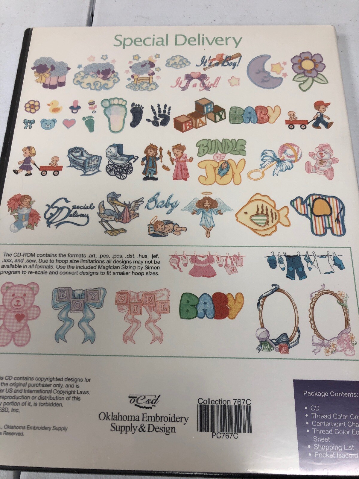 Bernina Brother Embroidery Designs CD Baby Special Delivery .ART .PES .PCS .HUS