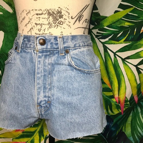 Vintage Britannia Girls 14R Light Wash Blue Jean Cutoff Denim Summer Shorts - Picture 2 of 11