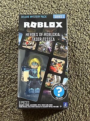  Roblox Action Collection - Heroes of Robloxia: Taser Tessla  Deluxe Mystery Figure Pack + Mystery Figure Bundle [Includes 2 Exclusive  Virtual Items] : Toys & Games