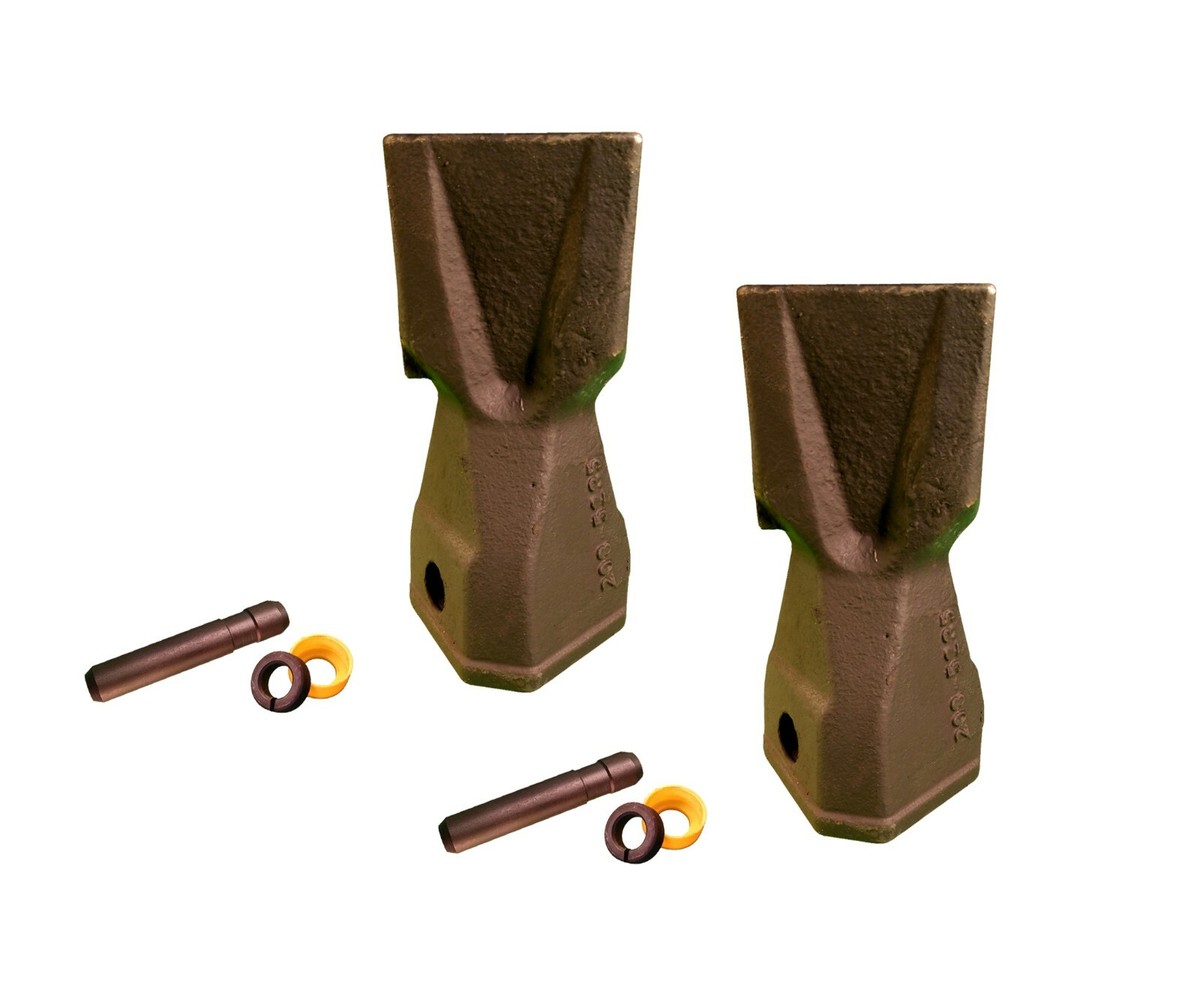 2 Backhoe Bucket Tooth 208-5235 - Penetration Tip, w/ Pin, fits