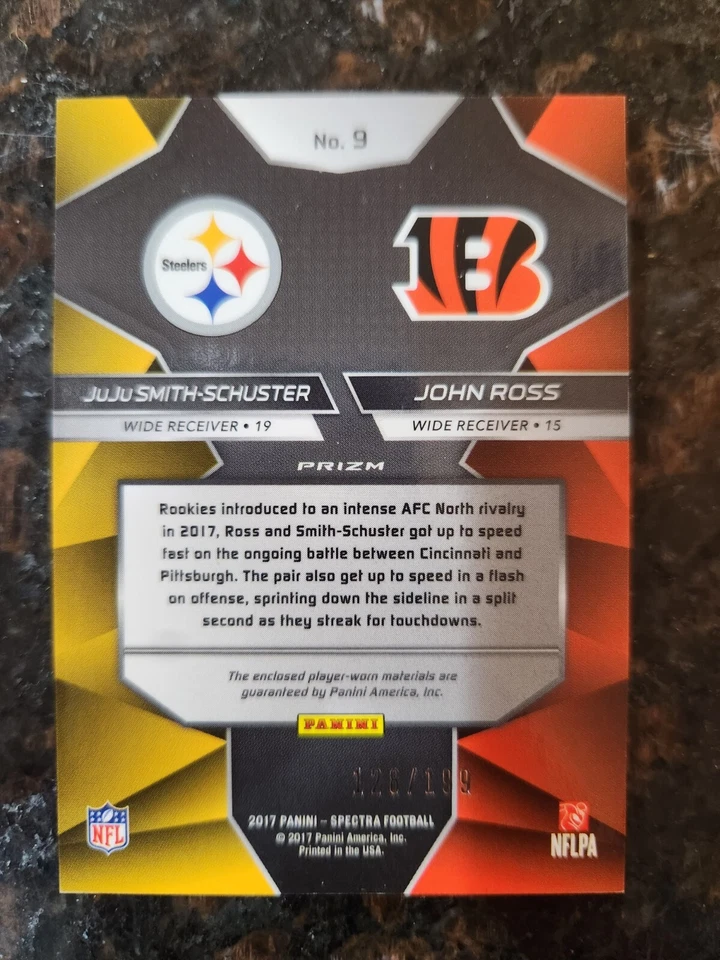 2017 Spectra Rivals RC John Ross & Juju Smith Schuster Dual Patch Prizm 128/199 - Image 2 of 2