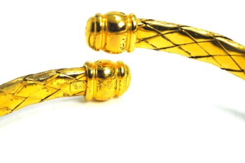 Veronese Sterling Silver Gold Vermeil Woven Bypass Bracelet - Picture 5 of 7