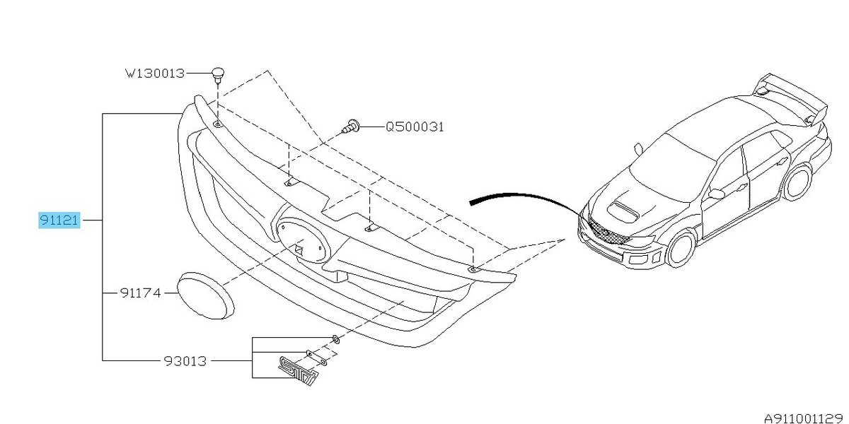 SUBARU IMPREZA WRX STI GVB GRB 11-14 Genuine Front Grille Assy