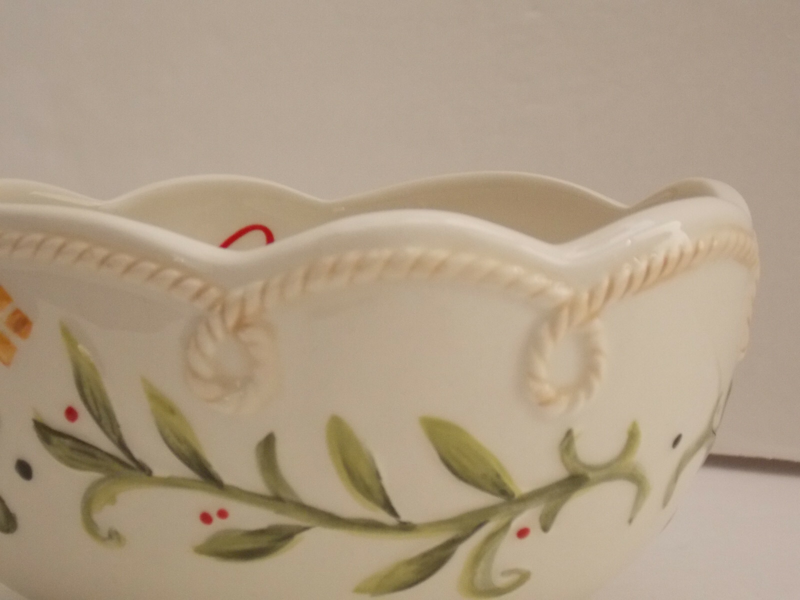 FITZ & FLOYD Holiday Bowl - "Warm Wishes" Sentiment Bowl