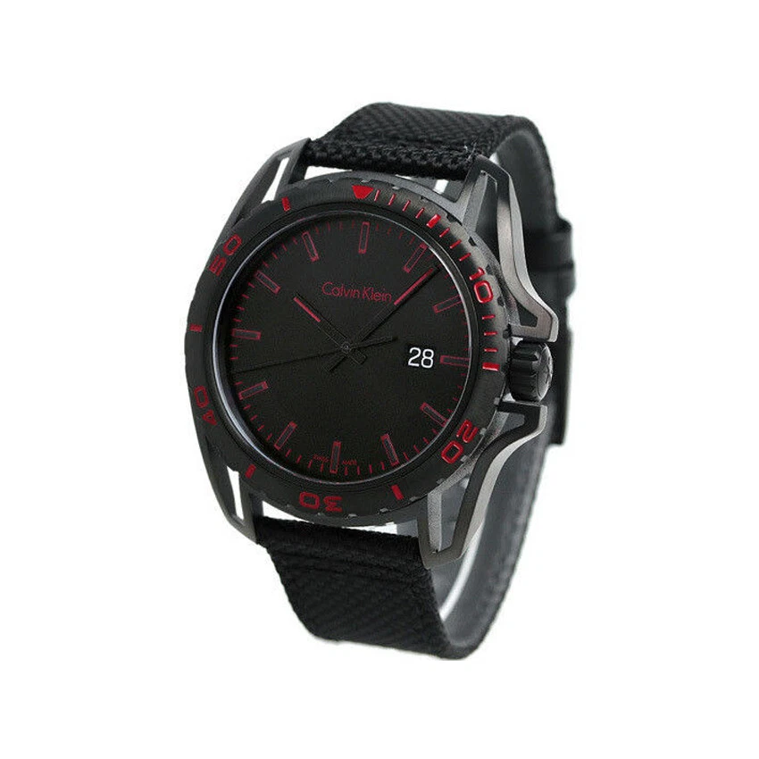Mens Wristwatch CK CALVIN KLEIN EARTH K5Y31ZB1 Leather Fabric