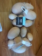 2 Pk UNFINISHED Wooden Eggs Make Market 7pc Size Variety for Painting Crafting