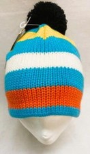 Obermeyer Girl's Jr Dani Knit Beanie Pom Pom Hat Waterfall NEW