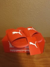 PUMA Big Kids' Cool Cat Echo BX JR Red White Slides Sandals Size 7C