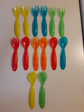 Tomy Baby Eating Utensils Plastic My First Years Lot Of 14 Forks  Spoons