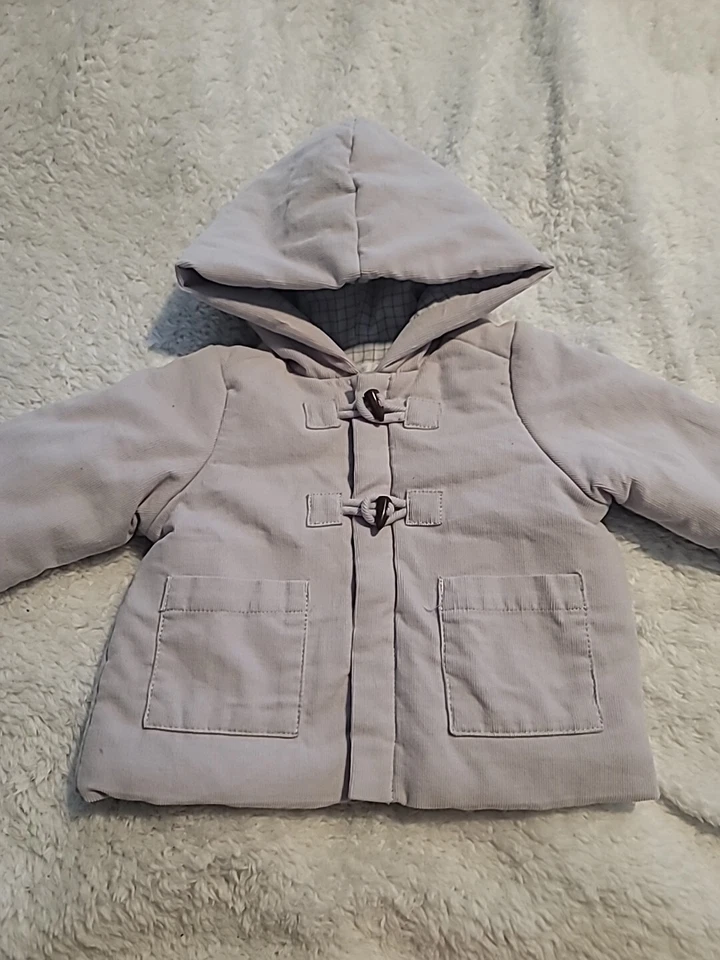JACADI Paris Bebé Edad 6 Meses Chaqueta Forrada Lavanda Abotonada Niños Foto 2 de 4