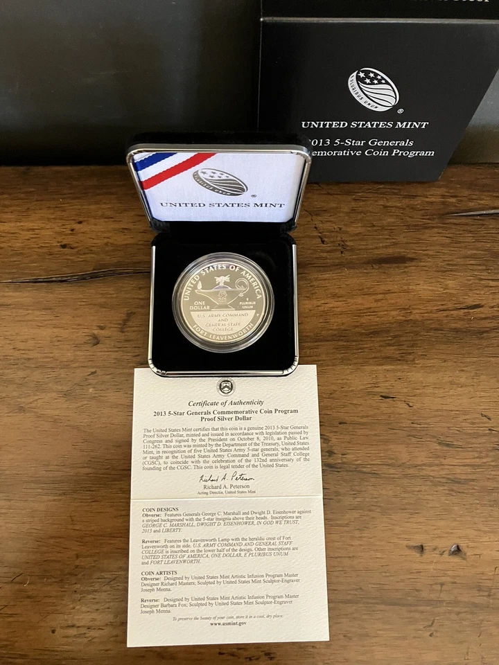 2013 5-Star Generals Commemorative Coin Program. Proof Silver Dollar US Mint-Phi - Image 4 of 4