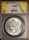 1889 $1 Silver Morgan MS 62 ANACS #7433033 New Holder + Bonus