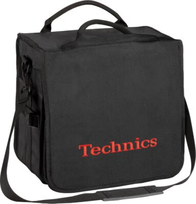 Technics DJ BackBag schwarz Eingesticktes Logo rot für 45 LPs - Bild 1 von 3