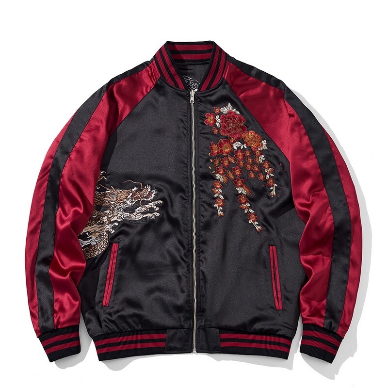 Mens Sukajan Souvenir Jacket Reversible Japanese Pattern