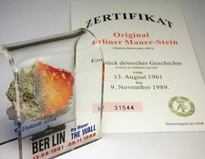 Original Piece Of The Real Berlin Wall Mounted In Acrylic Display With Certifica