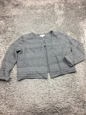 Elle Cardigan Womens Size XL Gray Short Open Front Rayon Blend