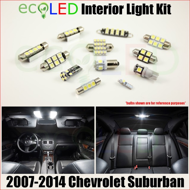 Fits 20072014 Chevrolet Suburban WHITE LED Interior Light Package Kit