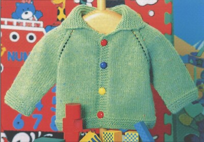 Cabin Fever Knitting Pattern #606 Buttons Cardigan - Top Down Baby Child 3mo-2yr