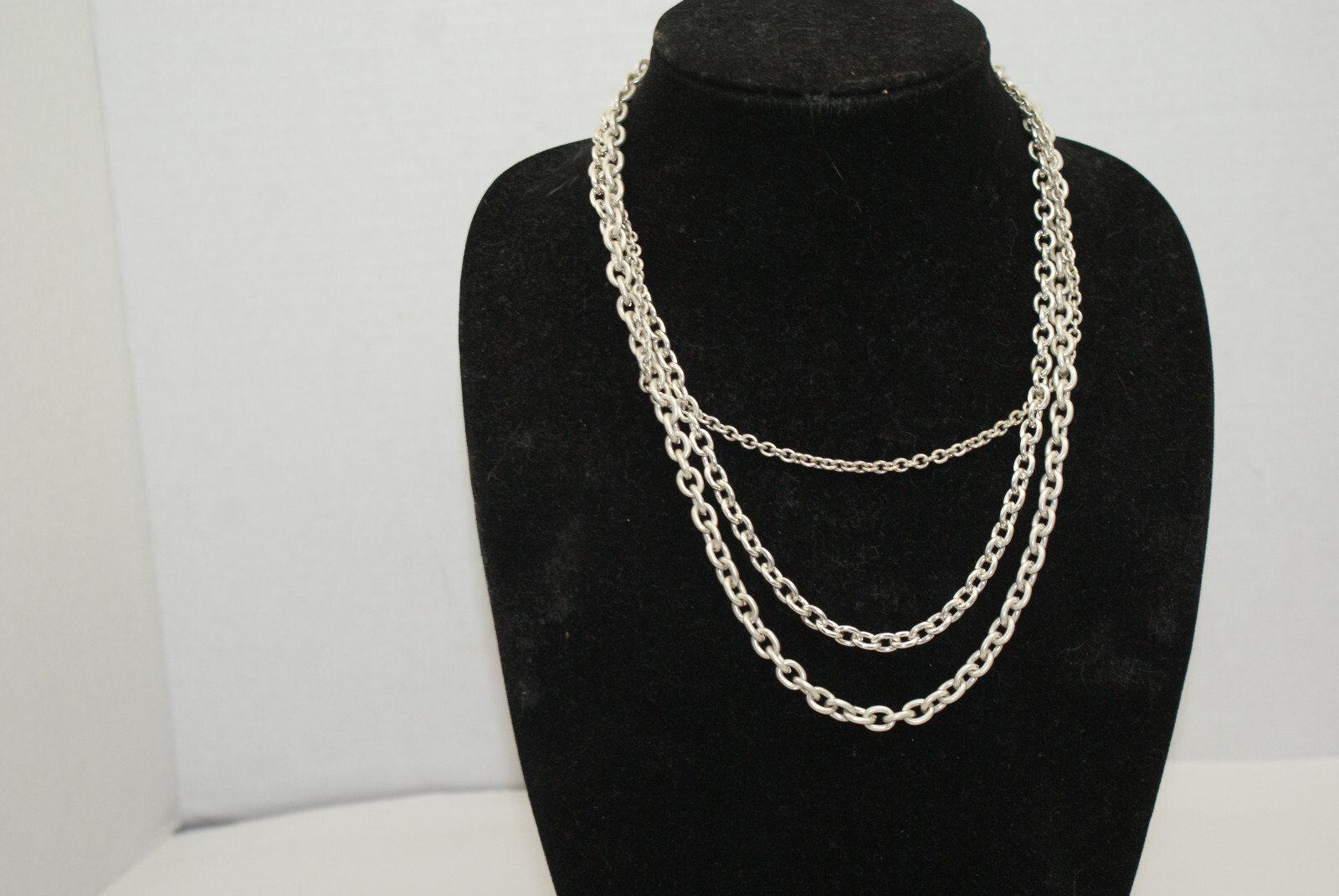 Talbots Multi Strand Chains Statement Necklace Si… - image 1