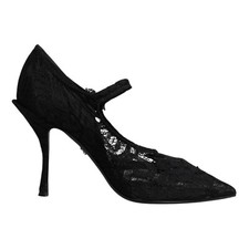 DOLCE & GABBANA Shoes Black Lace Crystals Mary Jane Pumps EU36 / US5.5 1020usd
