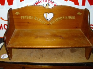 Vintage Harley Davidson Children S Wooden Bench Genuine H D Rare