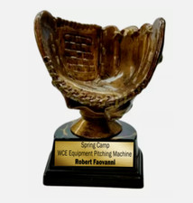 ESTILO GUANTE DE BÉISBOL SOPORTE DE PELOTA TROFEO PERSONALIZADO GRABADO GRATIS ORO ANTIGUO