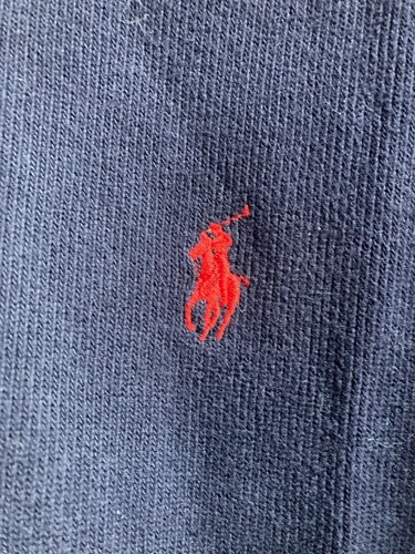 Polo Ralph Lauren Sweater Men’s Large Navy Blue 1/4 Zip Mock Neck Cotton - Picture 3 of 8