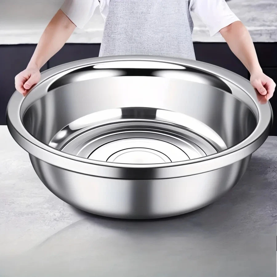 Oversized 36cm Metal Cooking Nesting Salad Bowls Large Capacity Washing Bowl Sta