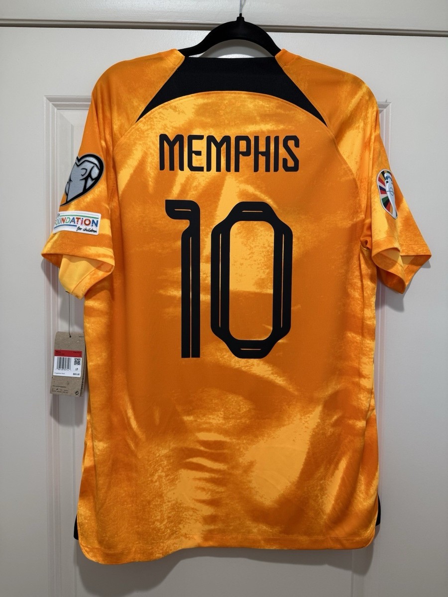 Memphis Depay #10 Mens LARGE Nike Netherlands Euro Qualifiers Home