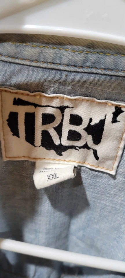 True Religion Shirt Mens XXL Denim Pearl Snap Western Vtg,acid wash, distressed - Image 3 of 4