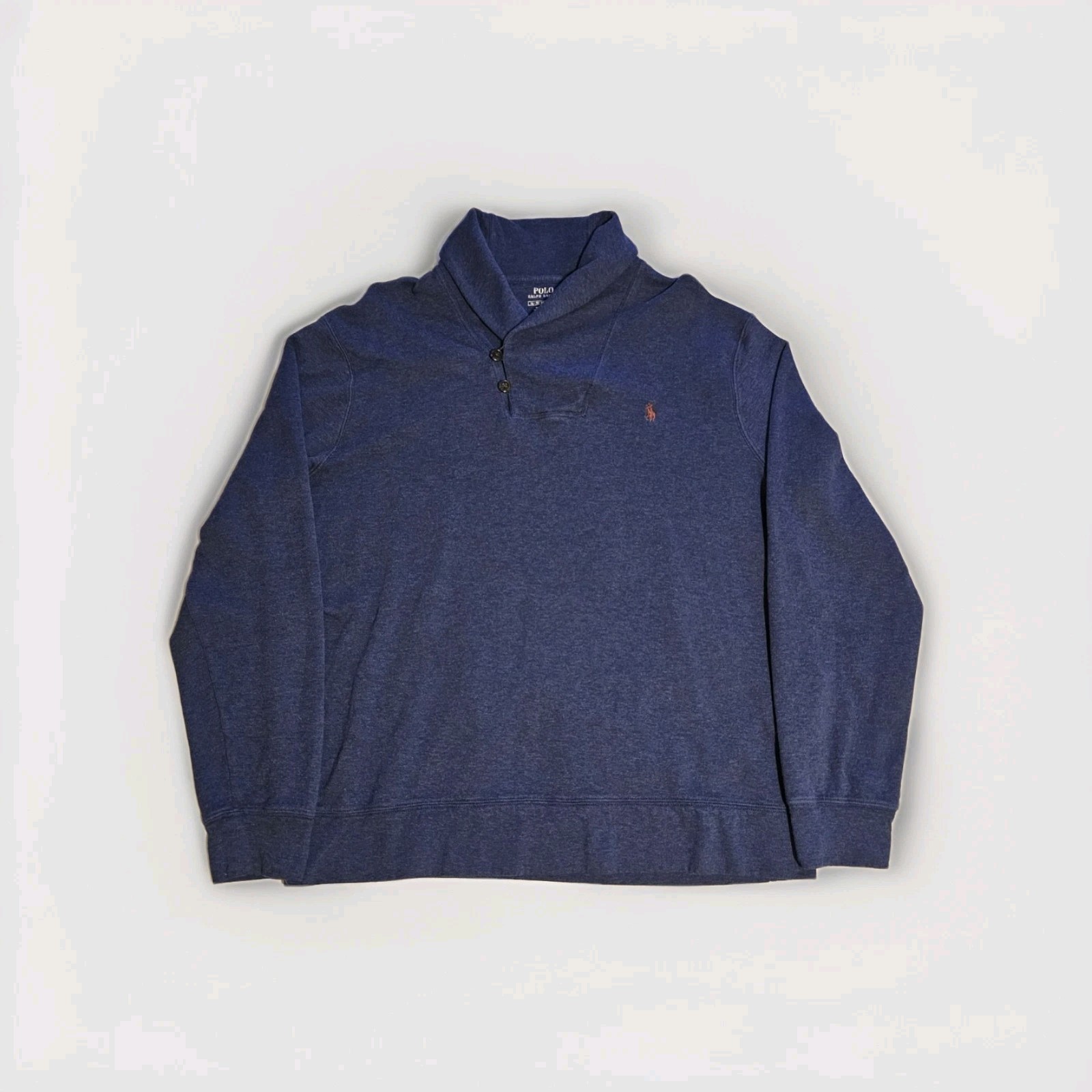 Polo Ralph Lauren maglione uomo XL blu pony scialle colletto pullover felpa us intime ottimeioni