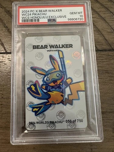 2024 POKEMON CENTER X BEAR WALKER HONOLULU EXCLUSIVE WORLDS PIKACHU /750 PSA 10