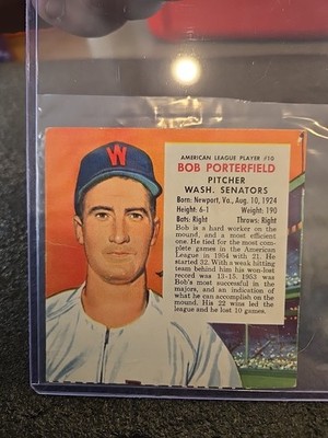 1955 Red Man Tobacco All-Star Team - American League Series Bob Porterfield #10 
